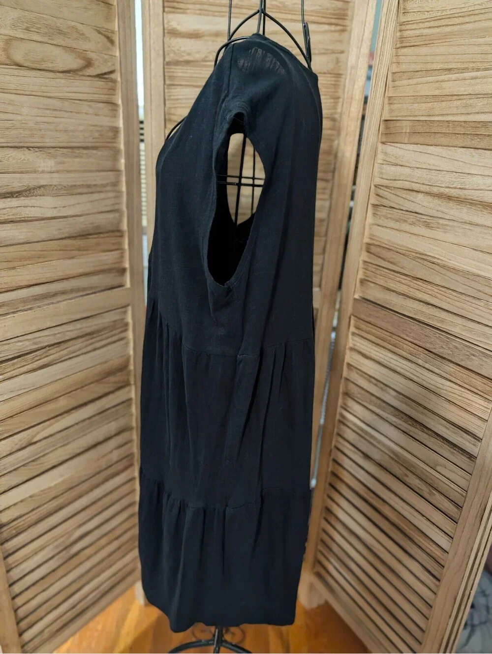 SANCTUARY Women's Black Summer Skimmer Dress Size XL V-Neck Cap Sleeve $89
